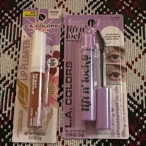 L.A. Colors Lip Plumper in Wildflower and Lift & Lock Mascara in Lilac